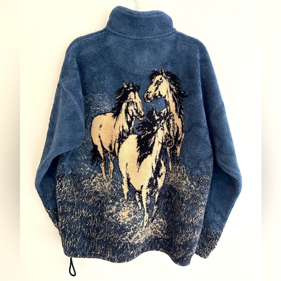 Red Head Other - Vtg RARE Red Head Western “Wild Horses” Comfy Full Zip Jacket Sz L